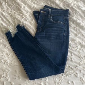 American Eagle Frayed Cuff High-Rise Jeans